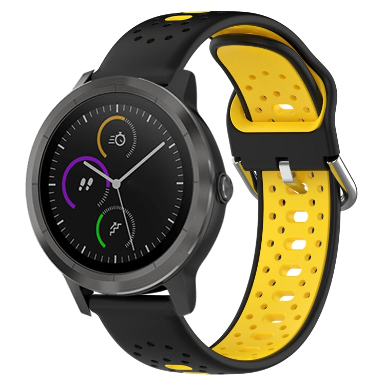 สายนาฬิกาซิลิโคนสองสีระบายอากาศ 20 มม, For GarminMove Trend, For Garmin Vivomove Sport, For Garmin Vivoactive3