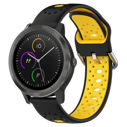 สายนาฬิกาซิลิโคนสองสีระบายอากาศ 20 มม, For GarminMove Trend, For Garmin Vivomove Sport, For Garmin Vivoactive3