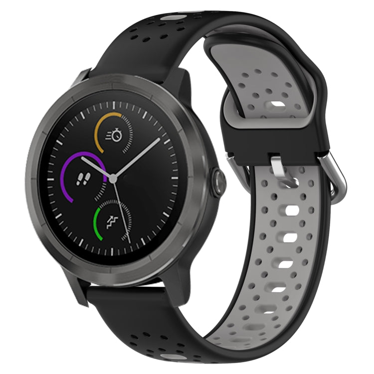 สายนาฬิกาซิลิโคนสองสีระบายอากาศ 20 มม, For GarminMove Trend, For Garmin Vivomove Sport, For Garmin Vivoactive3