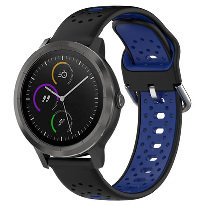 สายนาฬิกาซิลิโคนสองสีระบายอากาศ 20 มม, For GarminMove Trend, For Garmin Vivomove Sport, For Garmin Vivoactive3