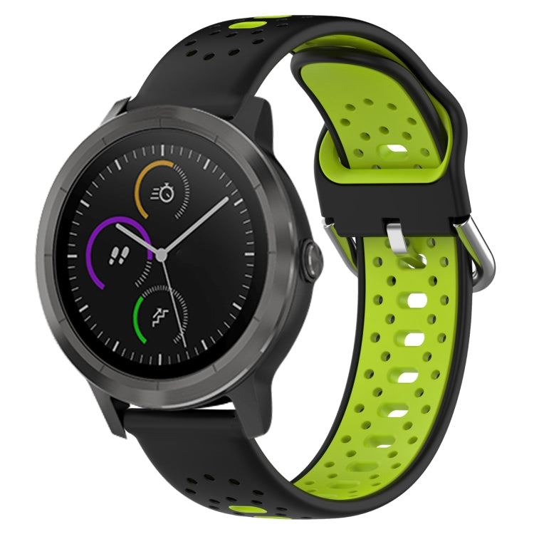 สายนาฬิกาซิลิโคนสองสีระบายอากาศ 20 มม, For GarminMove Trend, For Garmin Vivomove Sport, For Garmin Vivoactive3