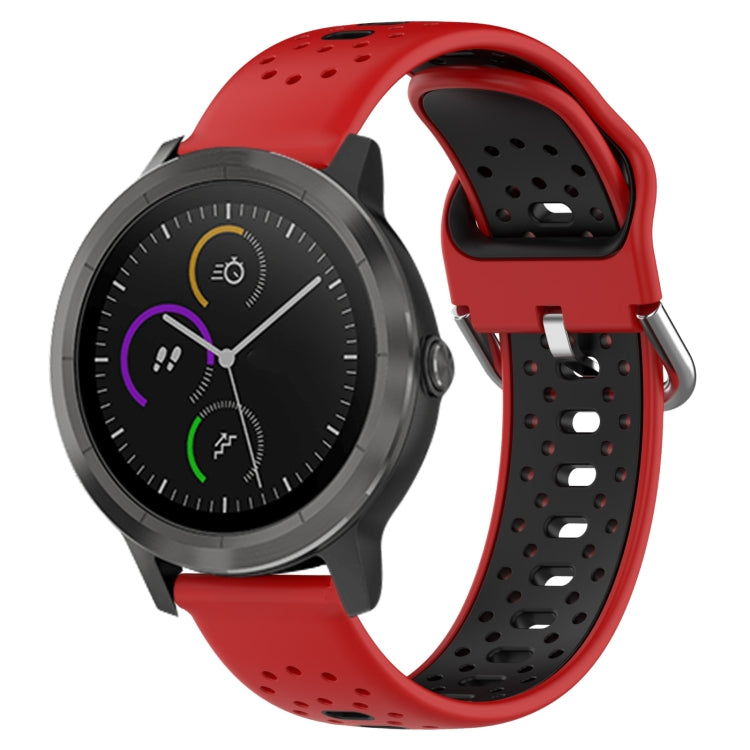 สายนาฬิกาซิลิโคนสองสีระบายอากาศ 20 มม, For GarminMove Trend, For Garmin Vivomove Sport, For Garmin Vivoactive3