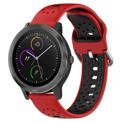 สายนาฬิกาซิลิโคนสองสีระบายอากาศ 20 มม, For GarminMove Trend, For Garmin Vivomove Sport, For Garmin Vivoactive3