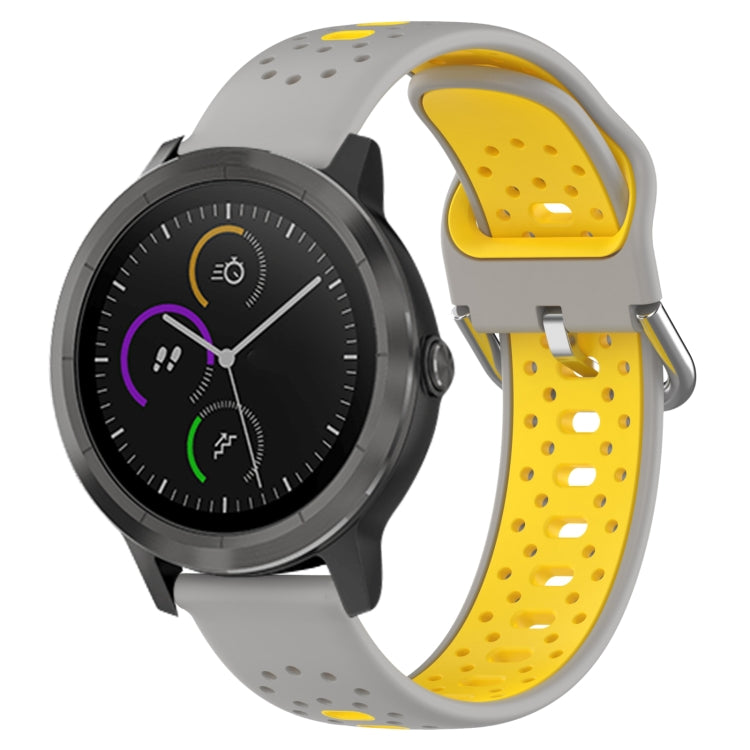 สายนาฬิกาซิลิโคนสองสีระบายอากาศ 20 มม, For GarminMove Trend, For Garmin Vivomove Sport, For Garmin Vivoactive3