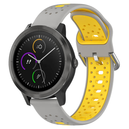 สายนาฬิกาซิลิโคนสองสีระบายอากาศ 20 มม, For GarminMove Trend, For Garmin Vivomove Sport, For Garmin Vivoactive3