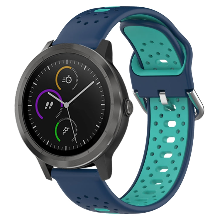 สายนาฬิกาซิลิโคนสองสีระบายอากาศ 20 มม, For GarminMove Trend, For Garmin Vivomove Sport, For Garmin Vivoactive3