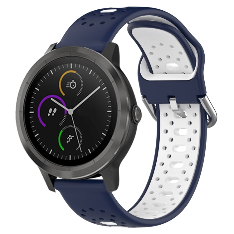 สายนาฬิกาซิลิโคนสองสีระบายอากาศ 20 มม, For GarminMove Trend, For Garmin Vivomove Sport, For Garmin Vivoactive3