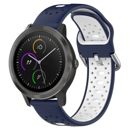 สายนาฬิกาซิลิโคนสองสีระบายอากาศ 20 มม, For GarminMove Trend, For Garmin Vivomove Sport, For Garmin Vivoactive3