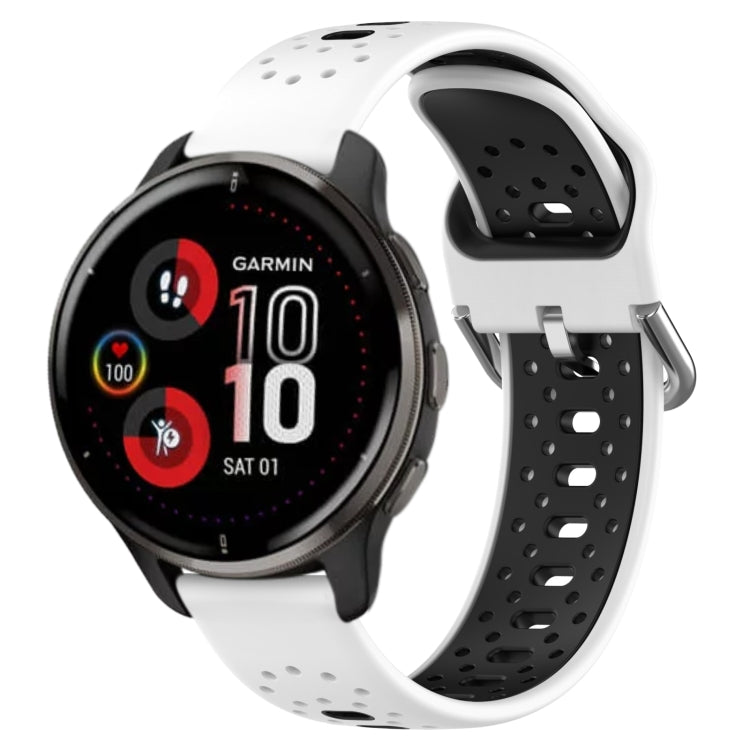 สายนาฬิกาซิลิโคนสองสีระบายอากาศ 20 มม, For Garmin Vivoactive3 Music, For Garmin Venu 2 Plus, For Garmin Approach S40