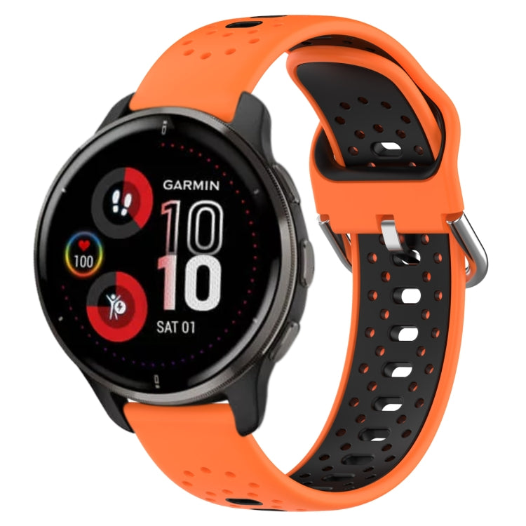 สายนาฬิกาซิลิโคนสองสีระบายอากาศ 20 มม, For Garmin Vivoactive3 Music, For Garmin Venu 2 Plus, For Garmin Approach S40