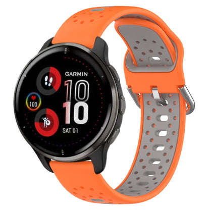 สายนาฬิกาซิลิโคนสองสีระบายอากาศ 20 มม, For Garmin Vivoactive3 Music, For Garmin Venu 2 Plus, For Garmin Approach S40