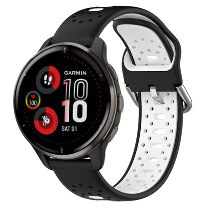 สายนาฬิกาซิลิโคนสองสีระบายอากาศ 20 มม, For Garmin Vivoactive3 Music, For Garmin Venu 2 Plus, For Garmin Approach S40