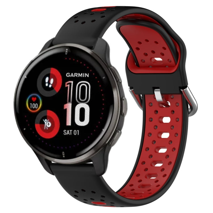 สายนาฬิกาซิลิโคนสองสีระบายอากาศ 20 มม, For Garmin Vivoactive3 Music, For Garmin Venu 2 Plus, For Garmin Approach S40