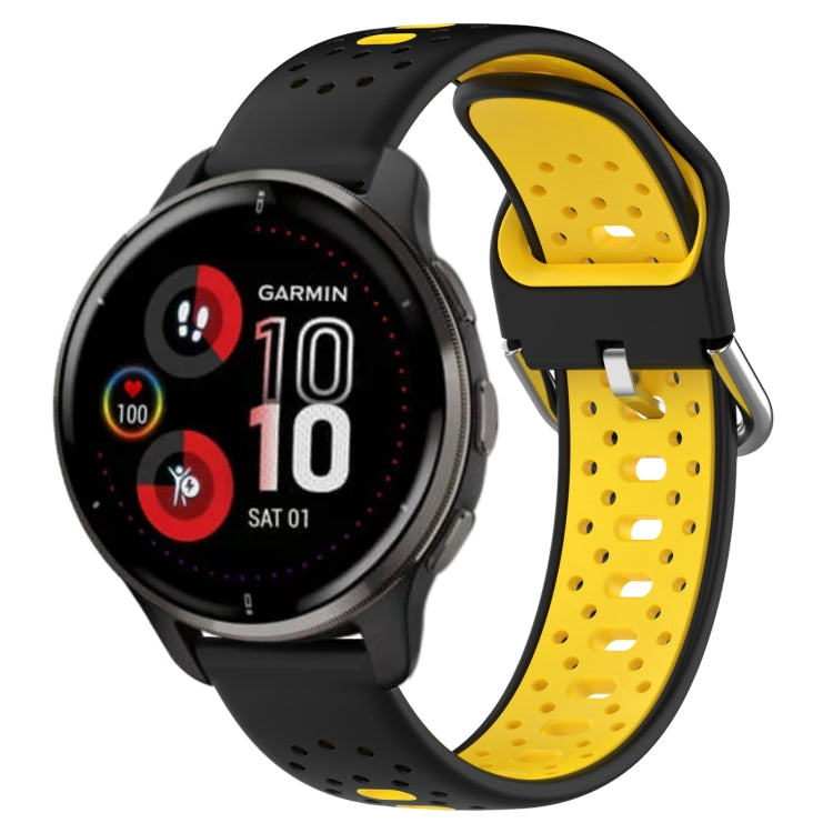 สายนาฬิกาซิลิโคนสองสีระบายอากาศ 20 มม, For Garmin Vivoactive3 Music, For Garmin Venu 2 Plus, For Garmin Approach S40