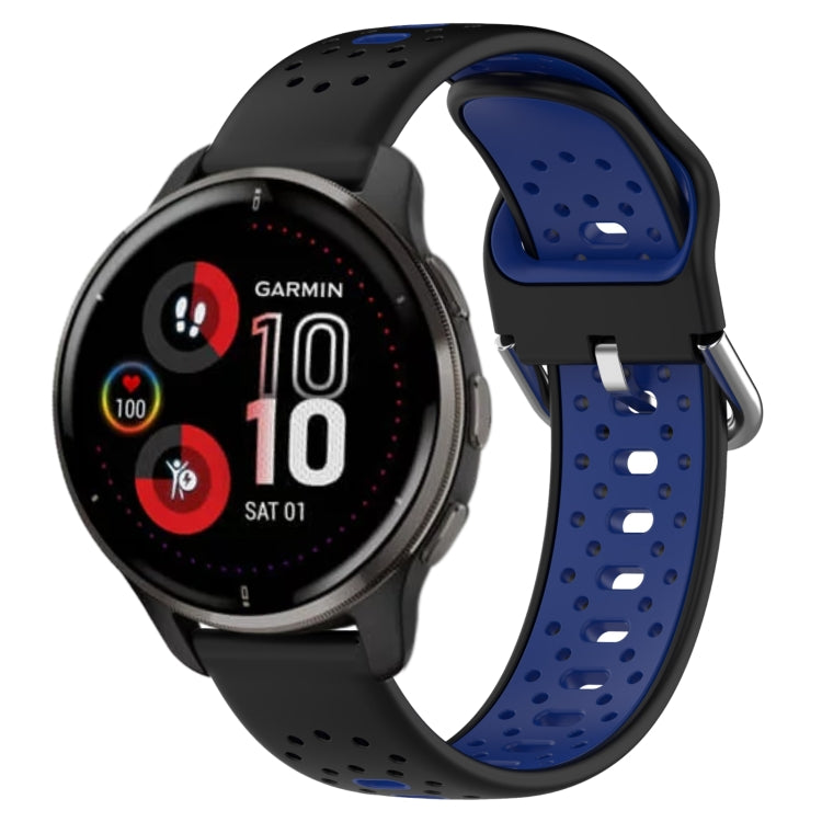 สายนาฬิกาซิลิโคนสองสีระบายอากาศ 20 มม, For Garmin Vivoactive3 Music, For Garmin Venu 2 Plus, For Garmin Approach S40