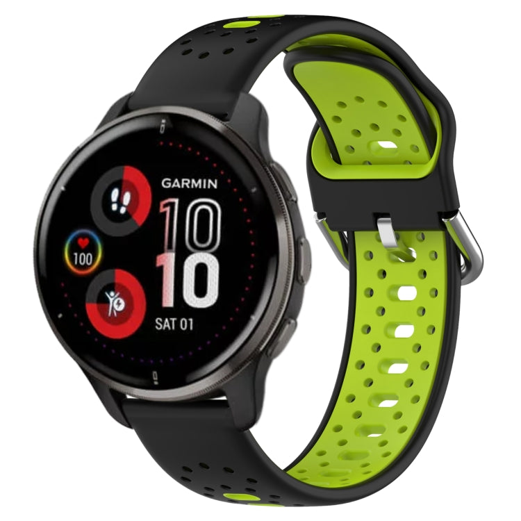 สายนาฬิกาซิลิโคนสองสีระบายอากาศ 20 มม, For Garmin Vivoactive3 Music, For Garmin Venu 2 Plus, For Garmin Approach S40