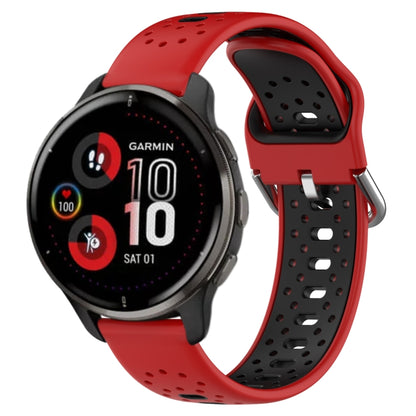 สายนาฬิกาซิลิโคนสองสีระบายอากาศ 20 มม, For Garmin Vivoactive3 Music, For Garmin Venu 2 Plus, For Garmin Approach S40