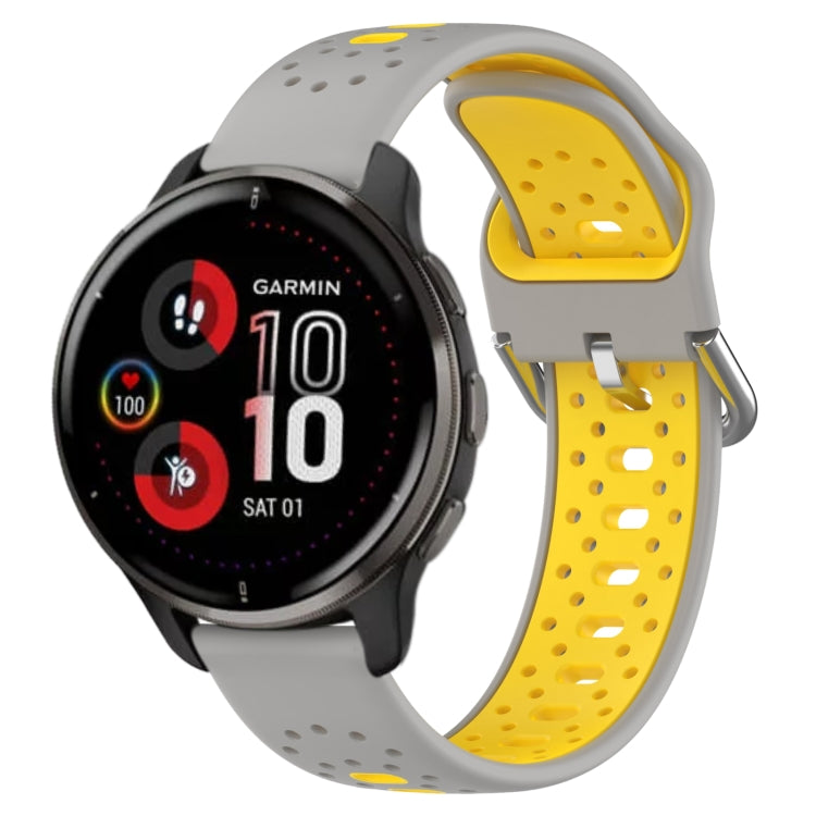 สายนาฬิกาซิลิโคนสองสีระบายอากาศ 20 มม, For Garmin Vivoactive3 Music, For Garmin Venu 2 Plus, For Garmin Approach S40