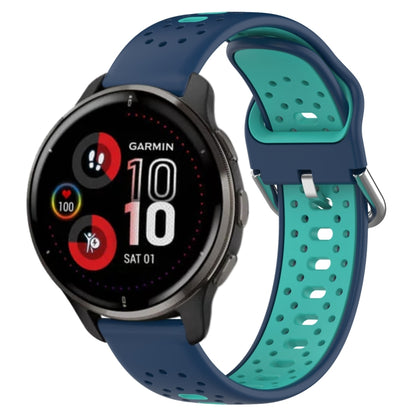 สายนาฬิกาซิลิโคนสองสีระบายอากาศ 20 มม, For Garmin Vivoactive3 Music, For Garmin Venu 2 Plus, For Garmin Approach S40