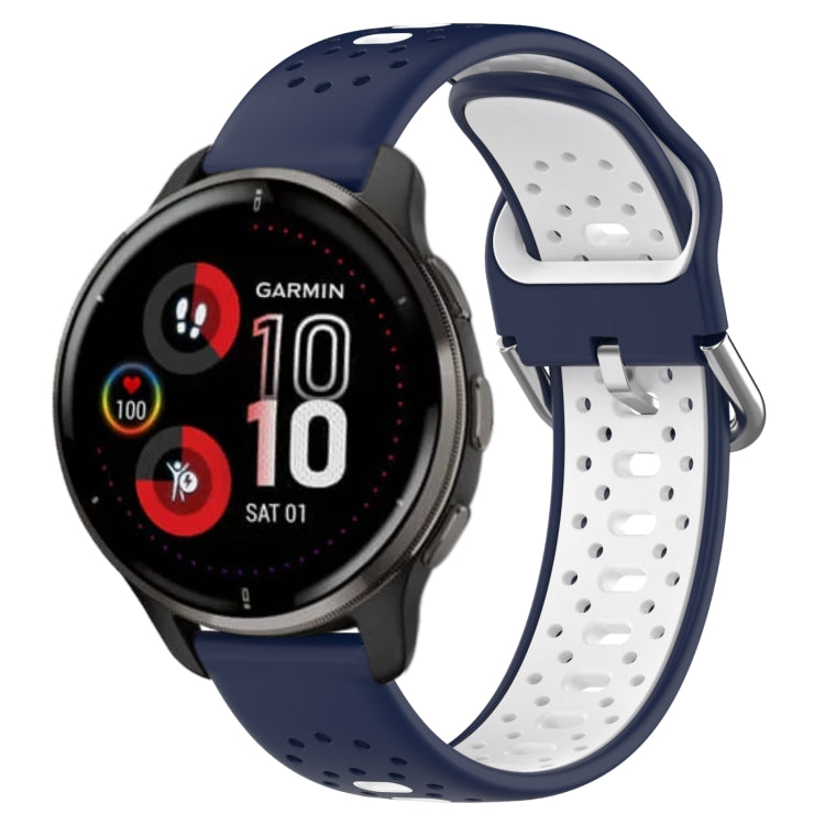 สายนาฬิกาซิลิโคนสองสีระบายอากาศ 20 มม, For Garmin Vivoactive3 Music, For Garmin Venu 2 Plus, For Garmin Approach S40