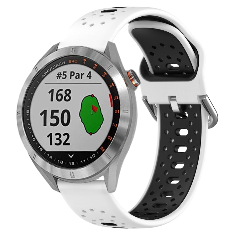สายนาฬิกาซิลิโคนสองสีระบายอากาศ 20 มม, For Garmin Vivoactive3 Music, For Garmin Venu 2 Plus, For Garmin Approach S40