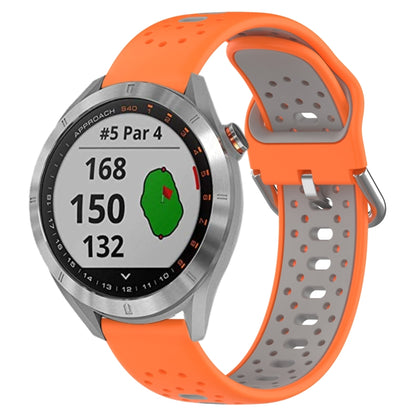 สายนาฬิกาซิลิโคนสองสีระบายอากาศ 20 มม, For Garmin Vivoactive3 Music, For Garmin Venu 2 Plus, For Garmin Approach S40