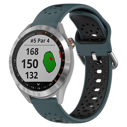 สายนาฬิกาซิลิโคนสองสีระบายอากาศ 20 มม, For Garmin Vivoactive3 Music, For Garmin Venu 2 Plus, For Garmin Approach S40