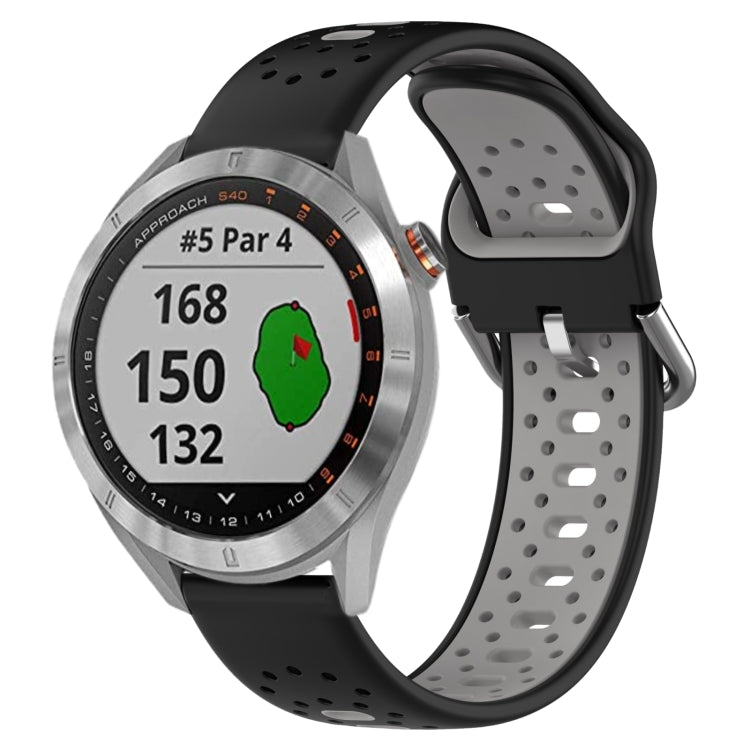 สายนาฬิกาซิลิโคนสองสีระบายอากาศ 20 มม, For Garmin Vivoactive3 Music, For Garmin Venu 2 Plus, For Garmin Approach S40