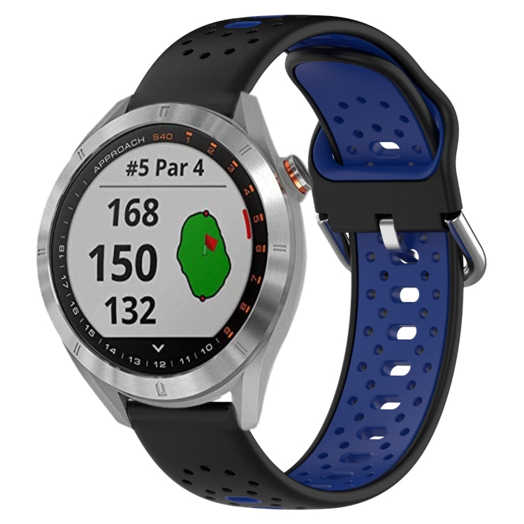 สายนาฬิกาซิลิโคนสองสีระบายอากาศ 20 มม, For Garmin Vivoactive3 Music, For Garmin Venu 2 Plus, For Garmin Approach S40