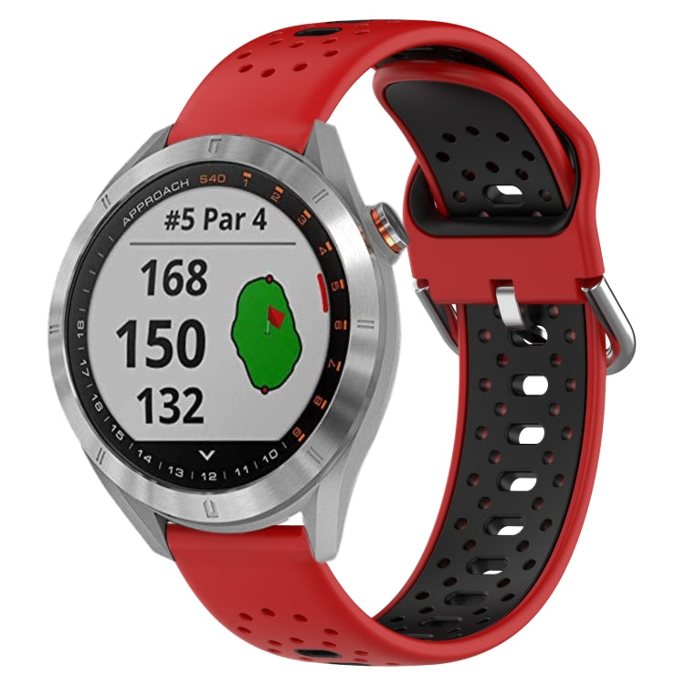 สายนาฬิกาซิลิโคนสองสีระบายอากาศ 20 มม, For Garmin Vivoactive3 Music, For Garmin Venu 2 Plus, For Garmin Approach S40