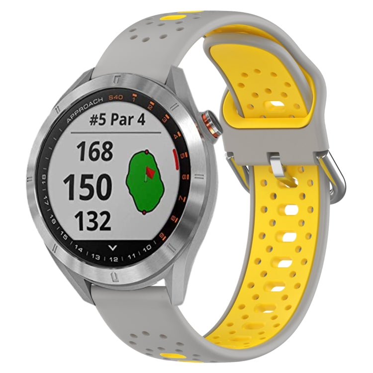 สายนาฬิกาซิลิโคนสองสีระบายอากาศ 20 มม, For Garmin Vivoactive3 Music, For Garmin Venu 2 Plus, For Garmin Approach S40