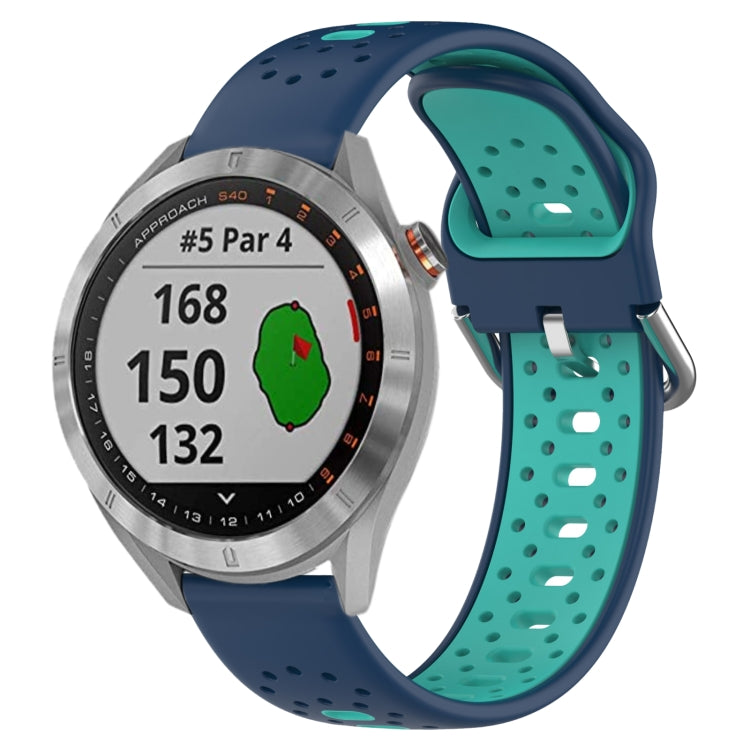 สายนาฬิกาซิลิโคนสองสีระบายอากาศ 20 มม, For Garmin Vivoactive3 Music, For Garmin Venu 2 Plus, For Garmin Approach S40