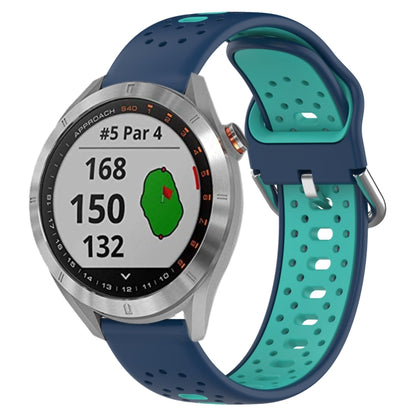 สายนาฬิกาซิลิโคนสองสีระบายอากาศ 20 มม, For Garmin Vivoactive3 Music, For Garmin Venu 2 Plus, For Garmin Approach S40
