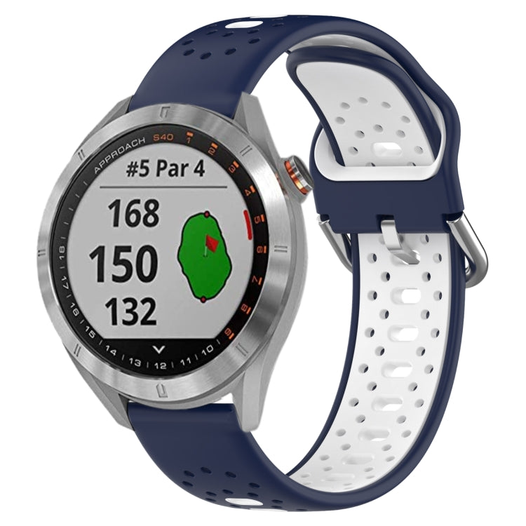 สายนาฬิกาซิลิโคนสองสีระบายอากาศ 20 มม, For Garmin Vivoactive3 Music, For Garmin Venu 2 Plus, For Garmin Approach S40