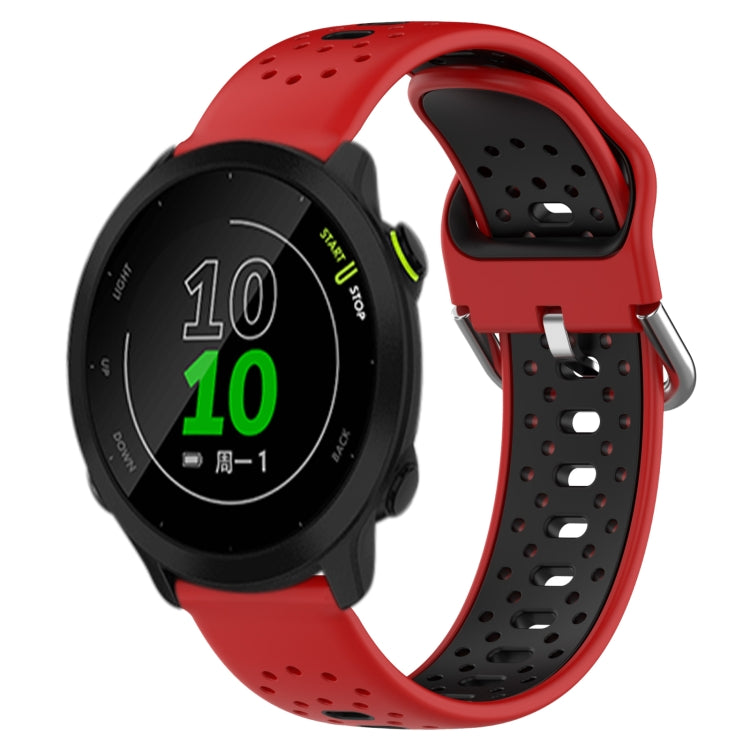 สายนาฬิกาซิลิโคนสองสีระบายอากาศ 20 มม, For Garmin Forerunner 158, For Garmin Forerunner 55, For Garmin Venu