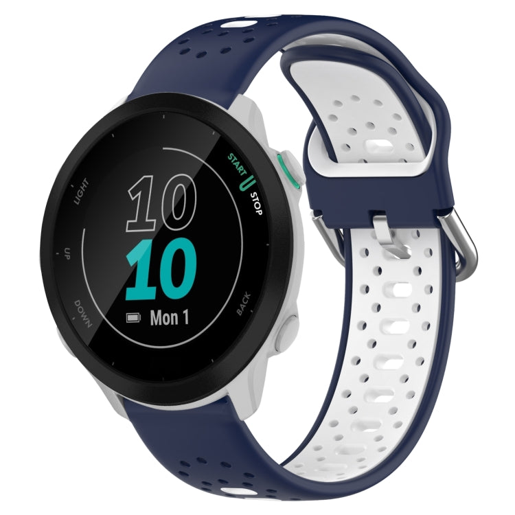 สายนาฬิกาซิลิโคนสองสีระบายอากาศ 20 มม, For Garmin Forerunner 158, For Garmin Forerunner 55, For Garmin Venu