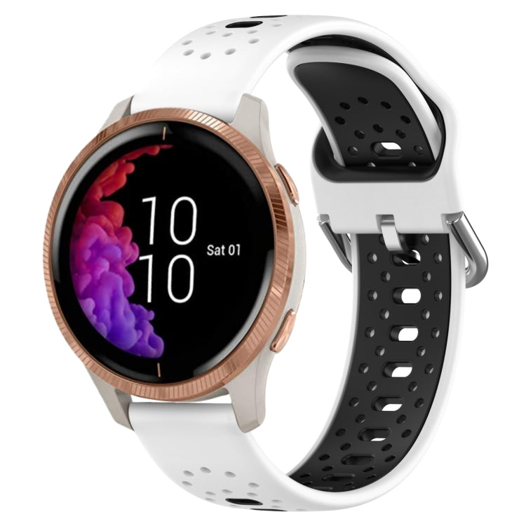 สายนาฬิกาซิลิโคนสองสีระบายอากาศ 20 มม, For Garmin Forerunner 158, For Garmin Forerunner 55, For Garmin Venu