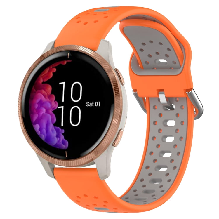 สายนาฬิกาซิลิโคนสองสีระบายอากาศ 20 มม, For Garmin Forerunner 158, For Garmin Forerunner 55, For Garmin Venu