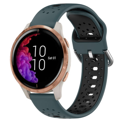 สายนาฬิกาซิลิโคนสองสีระบายอากาศ 20 มม, For Garmin Forerunner 158, For Garmin Forerunner 55, For Garmin Venu