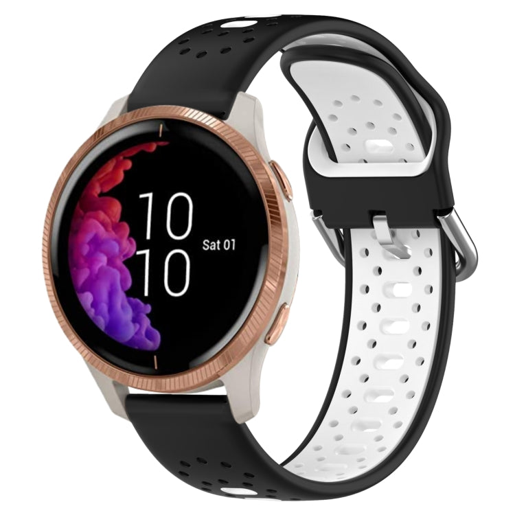 สายนาฬิกาซิลิโคนสองสีระบายอากาศ 20 มม, For Garmin Forerunner 158, For Garmin Forerunner 55, For Garmin Venu