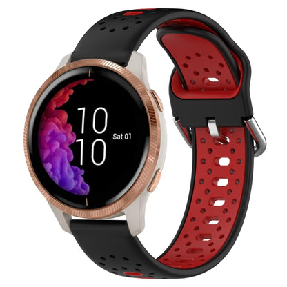 สายนาฬิกาซิลิโคนสองสีระบายอากาศ 20 มม, For Garmin Forerunner 158, For Garmin Forerunner 55, For Garmin Venu