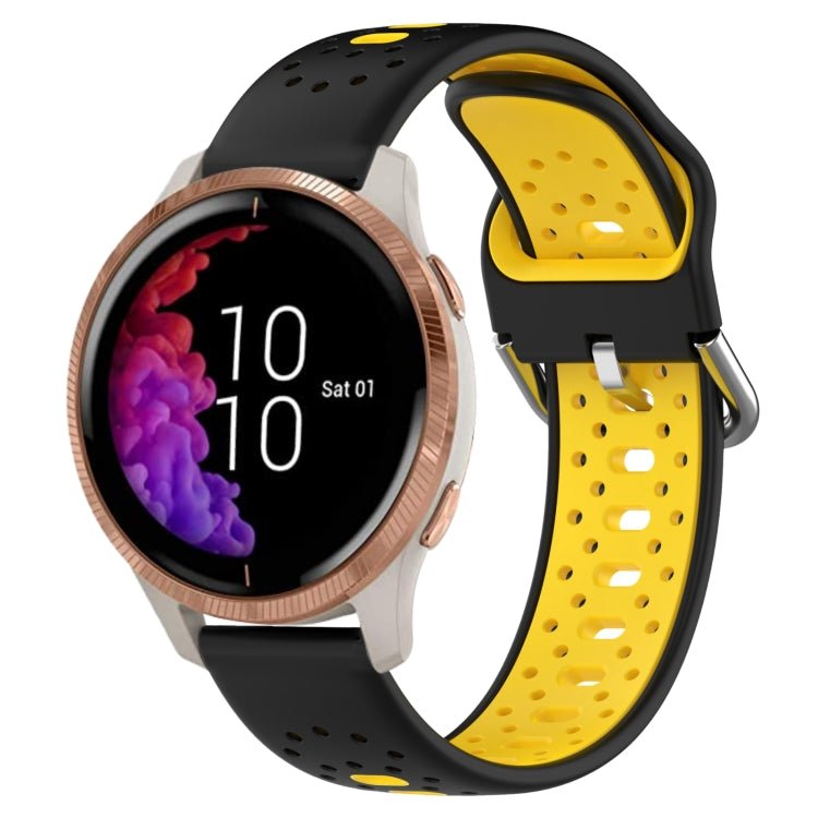 สายนาฬิกาซิลิโคนสองสีระบายอากาศ 20 มม, For Garmin Forerunner 158, For Garmin Forerunner 55, For Garmin Venu