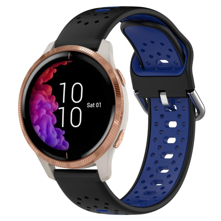 สายนาฬิกาซิลิโคนสองสีระบายอากาศ 20 มม, For Garmin Forerunner 158, For Garmin Forerunner 55, For Garmin Venu