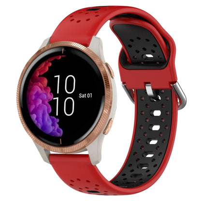 สายนาฬิกาซิลิโคนสองสีระบายอากาศ 20 มม, For Garmin Forerunner 158, For Garmin Forerunner 55, For Garmin Venu