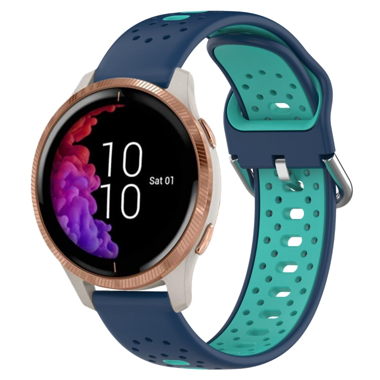 สายนาฬิกาซิลิโคนสองสีระบายอากาศ 20 มม, For Garmin Forerunner 158, For Garmin Forerunner 55, For Garmin Venu