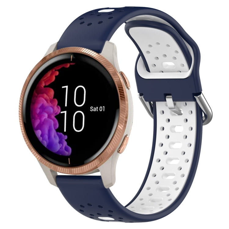 สายนาฬิกาซิลิโคนสองสีระบายอากาศ 20 มม, For Garmin Forerunner 158, For Garmin Forerunner 55, For Garmin Venu