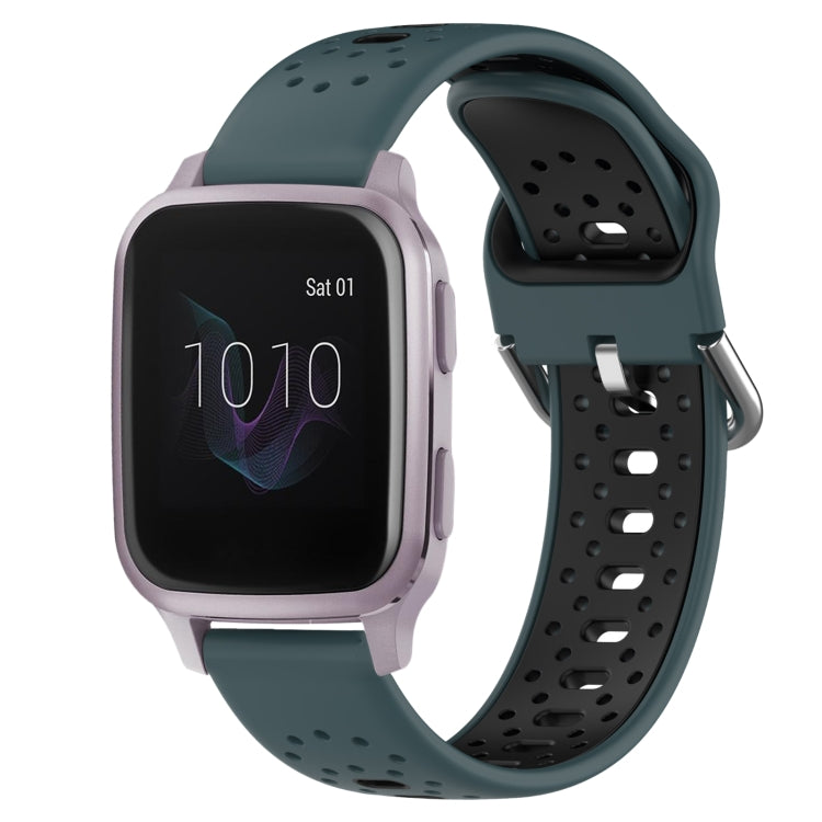 สายนาฬิกาซิลิโคนสองสีระบายอากาศ 20 มม, For Garmin Venu SQ, For Garmin VivoMove Style, For Garmin VivoMove Luxe