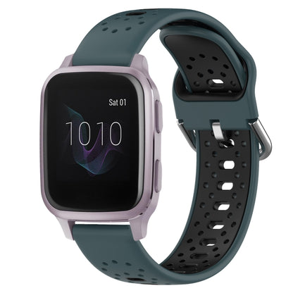 สายนาฬิกาซิลิโคนสองสีระบายอากาศ 20 มม, For Garmin Venu SQ, For Garmin VivoMove Style, For Garmin VivoMove Luxe