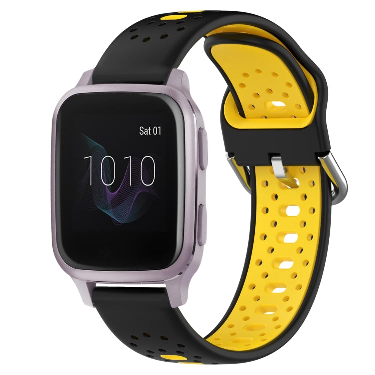 สายนาฬิกาซิลิโคนสองสีระบายอากาศ 20 มม, For Garmin Venu SQ, For Garmin VivoMove Style, For Garmin VivoMove Luxe