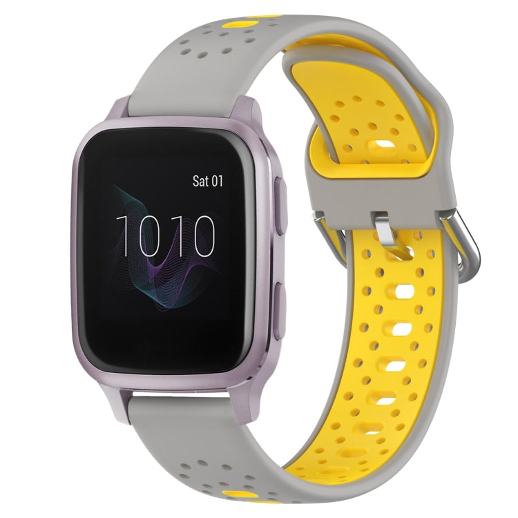 สายนาฬิกาซิลิโคนสองสีระบายอากาศ 20 มม, For Garmin Venu SQ, For Garmin VivoMove Style, For Garmin VivoMove Luxe